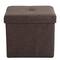 Simplify 15" Faux Linen Folding Storage Ottoman Cube